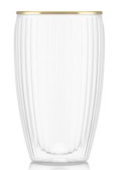 Bodum 2 Stück Glas doppelwandig 0.32l Pavina geriffelt 