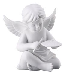 Rosenthal Engel mit Malerpalette Gross Weiss Matt 