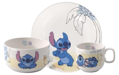 Villeroy & Boch Kindergeschirr Set 3tlg. 26,5x13,5x28cm Disney Stitch 