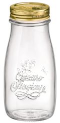 Einkochwelt Flasche 400 ml Quattro Stagioni mit 56 mm Schraubdeckel gold 