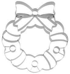 Birkmann XXL Ausstechform Weihnachtskranz Edelstahl mit Innenprägung 18 cm 
