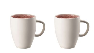 Rosenthal Junto Becher mit Henkel 2er Set Rose Quartz 