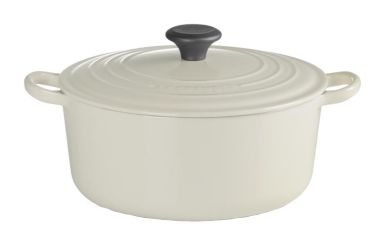 Le Creuset Runder Bräter Tradition 26 cm mit Phenolknopf Signature Creme 