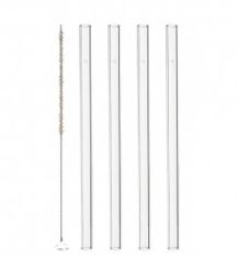 Leonardo Glastrinkhalme 4er-Set 15 cm + Reinigungsbürste Ciao 