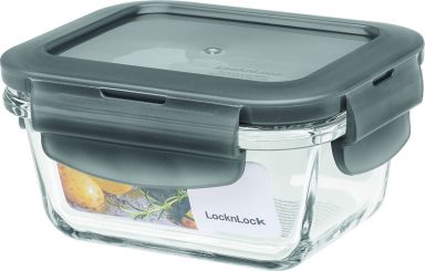 Lock & Lock Frischhaltebox Ofenglas rechteckig 160 ml Deckel grau 110x90x53 mm 