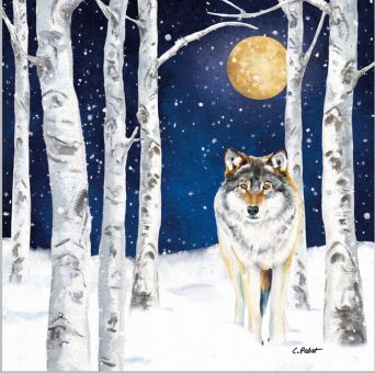 Paperproducts Servietten 33x33 cm Winter Wolf 