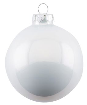 Gift Company Christbaumkugel 8cm Opal uni weiß 