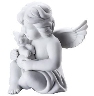 Rosenthal Engel mit Hase Gross Weiss Matt 