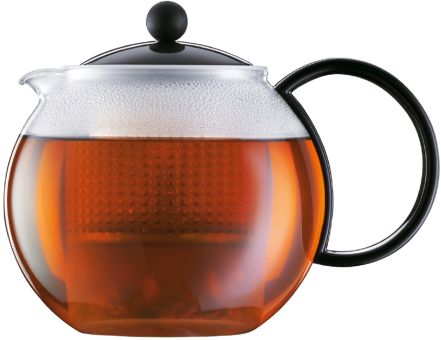 Bodum Assam Teebereiter mit Kunststoffsieb und Kunststoffdeckel 1L Schwarz 
