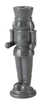 Gift Company Schiaccianoci Kerzenhalter Nussknacker H 20,2 cm dunkelgrau 