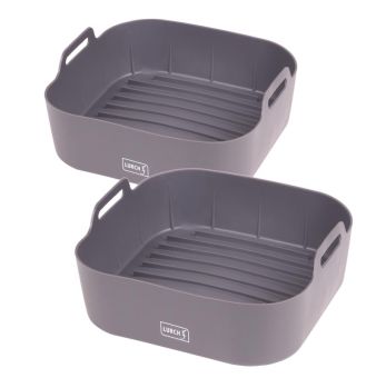 Lurch Heißluftfritteusen-Einsatz S 2er Set Iron Grey Aus Silikon Mit UV ProTech Oberflächenveredelung 