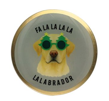 Gift Company Love Plates Glasteller M Motiv: Labrador rund beige 