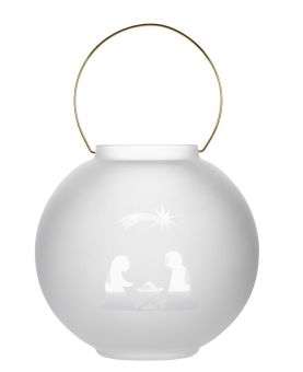 Räder Gefrostetes Glaswindlicht Krippe D.18cm H.17cm 