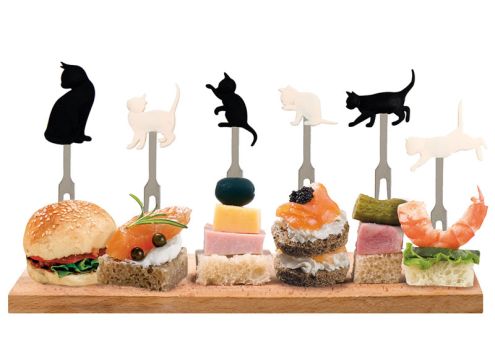 Legami Aperitif-Gabeln (6er Set) Meow 
