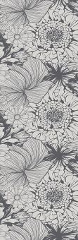 Garnier-Thiebaut Tischdecke Mille Bloom Noir Halbleinen Vorgewaschen 53x150 cm 