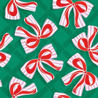 Paperproducts Servietten 33x33 cm Bows green 