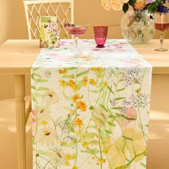 Garnier-Thiebaut Tischläufer Rosee Du Matin Printemps 50x155 Cm 50% Leinen/50% 
