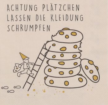Räder Servietten 33x33cm Achtung Plätzchen lassen.. (20 St.) 