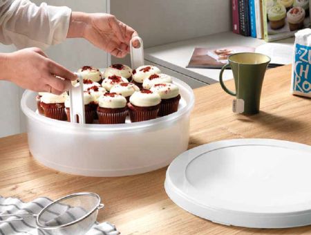 Blim Tortenbehälter Kuchen-Queen hoch mit Hebeeinsatz Ø 38 H 13 cm 