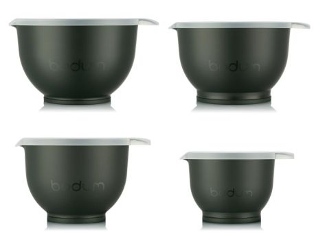 Bodum 4er Set Schüsseln 0.7 L+1.6 L+3.2 L+5.2 L grün Kunststoff, Silikon 