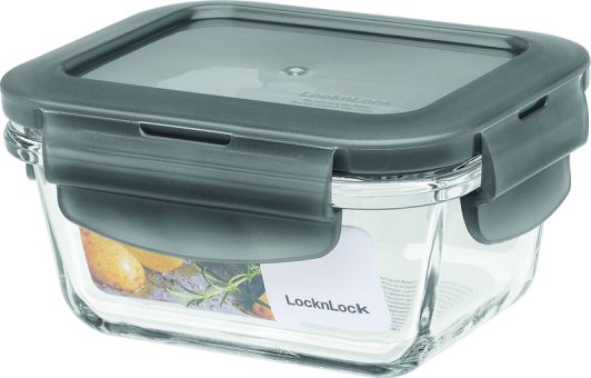 Lock & Lock Frischhaltebox Ofenglas rechteckig 160 ml Deckel grau 110x90x53 mm 